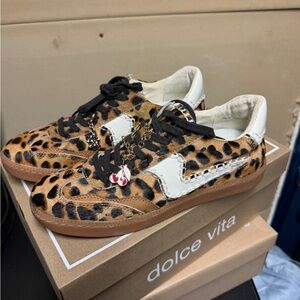 Dolce Vita Leopard print pony hair sneakers